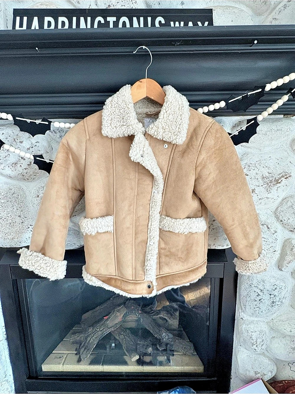 Zara Teddy Jacket in Brown & Cream Size 10 kids